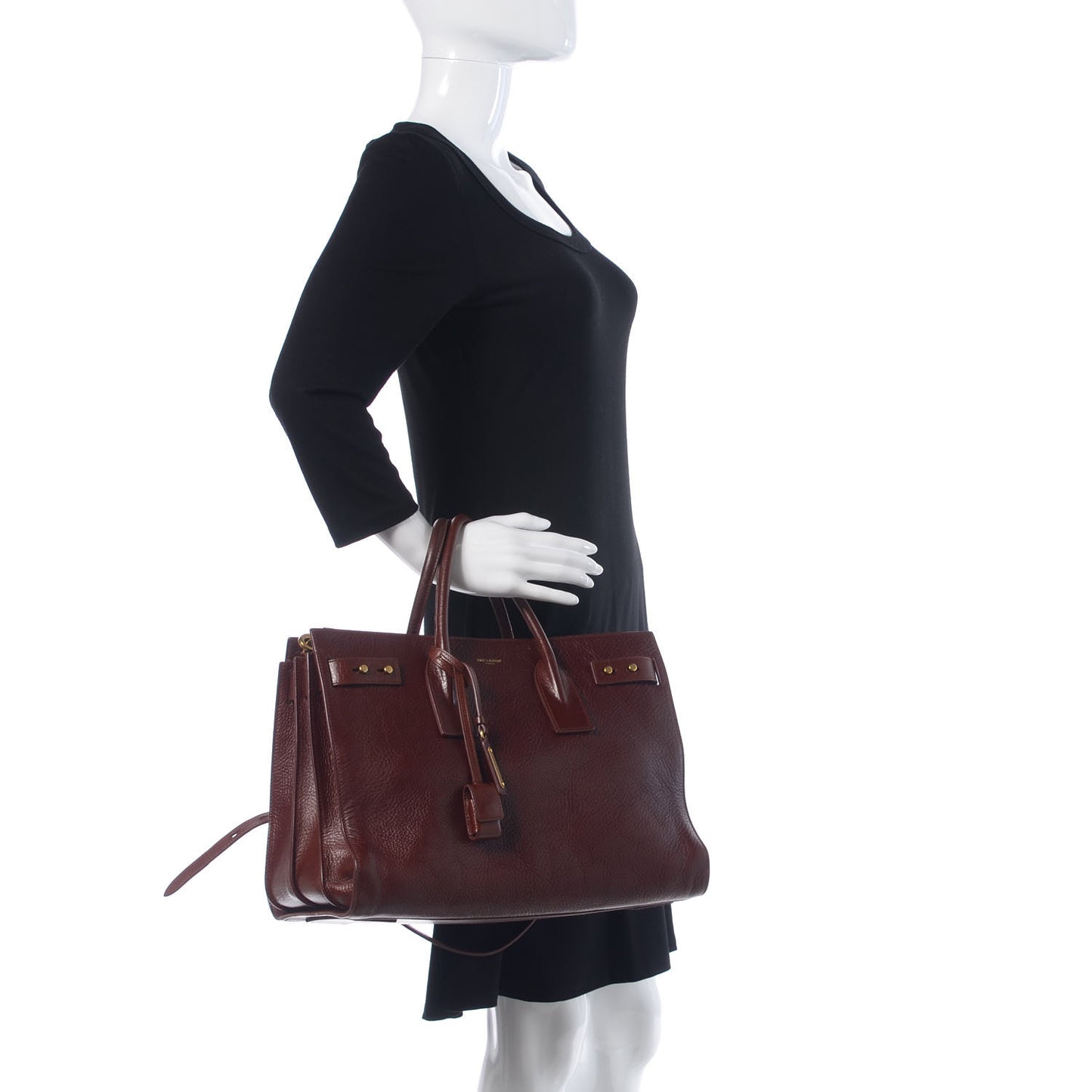 Grained Calfskin Medium Supple Sac De Jour Dark Brown