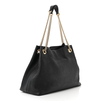 Gucci Pebbled Calfskin Medium Soho Chain Shoulder Bag Black 3 of 11