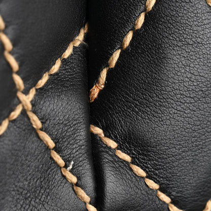 Chanel Calfskin Wild Stitch Surpique Jumbo Kelly Flap Bag Black 13 of 14