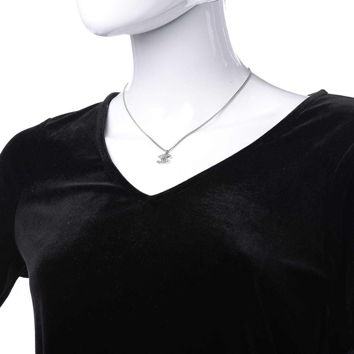 Crystal CC Necklace Silver