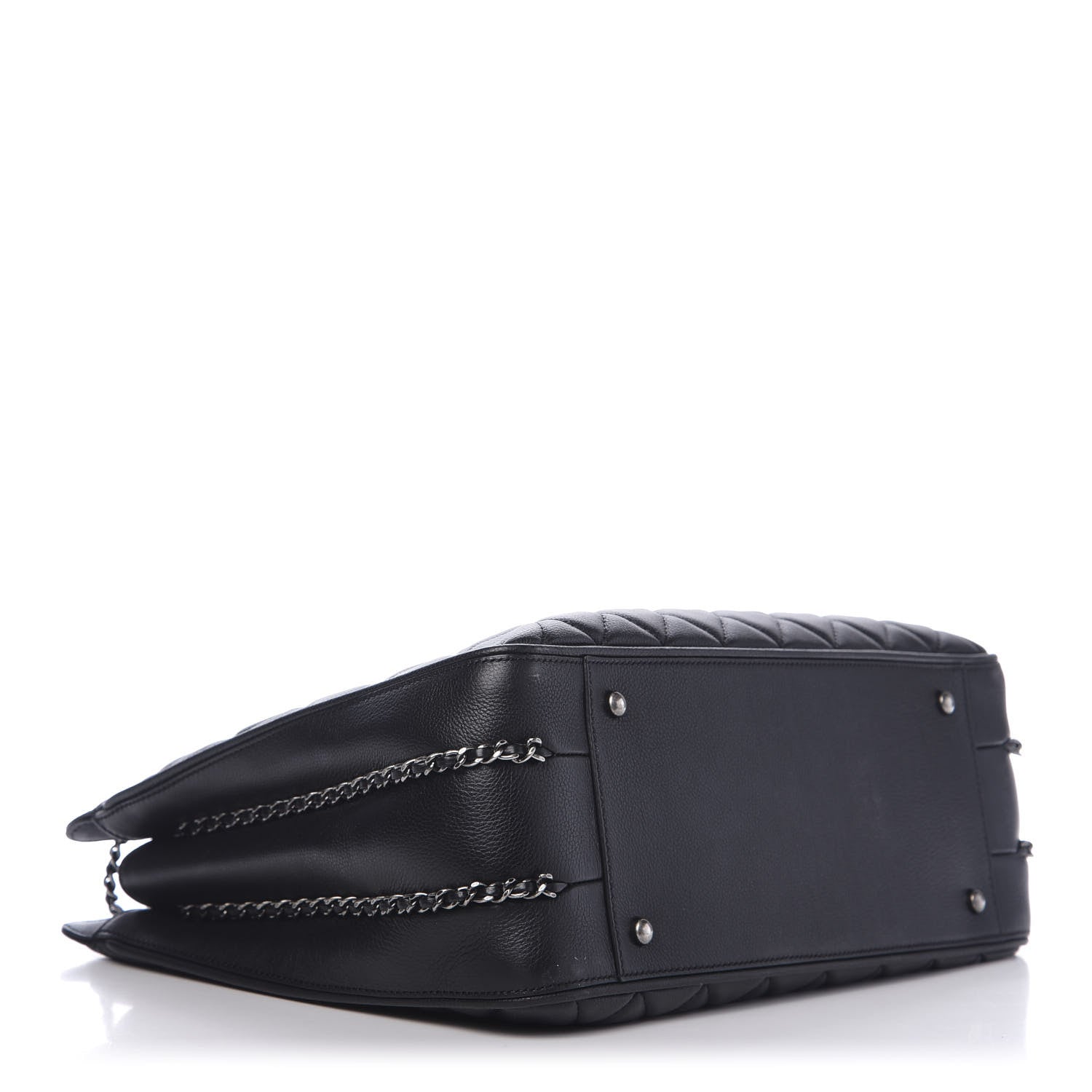 Chanel Calfskin Quilted Frame In Chain Tote Black 4 of 11