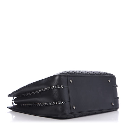 Chanel Calfskin Quilted Frame In Chain Tote Black 4 of 11