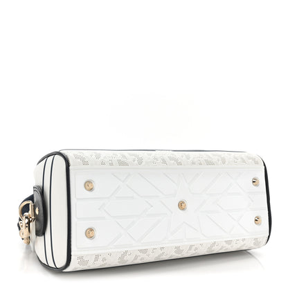 Christian Dior Perforated Calfskin Small Dior Vibe Classic Bowling Bag White 4 of 9