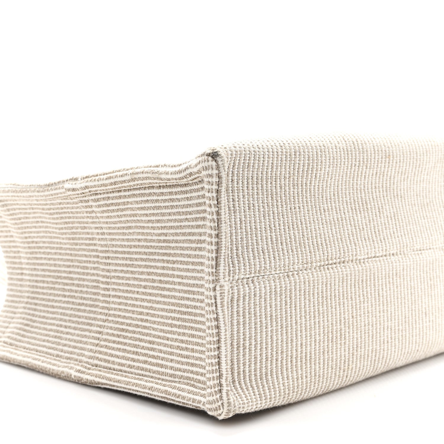 Celine Canvas Calfskin Striped Triomphe Large Cabas Beige 8 of 10
