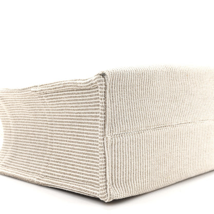 Celine Canvas Calfskin Striped Triomphe Large Cabas Beige 8 of 10