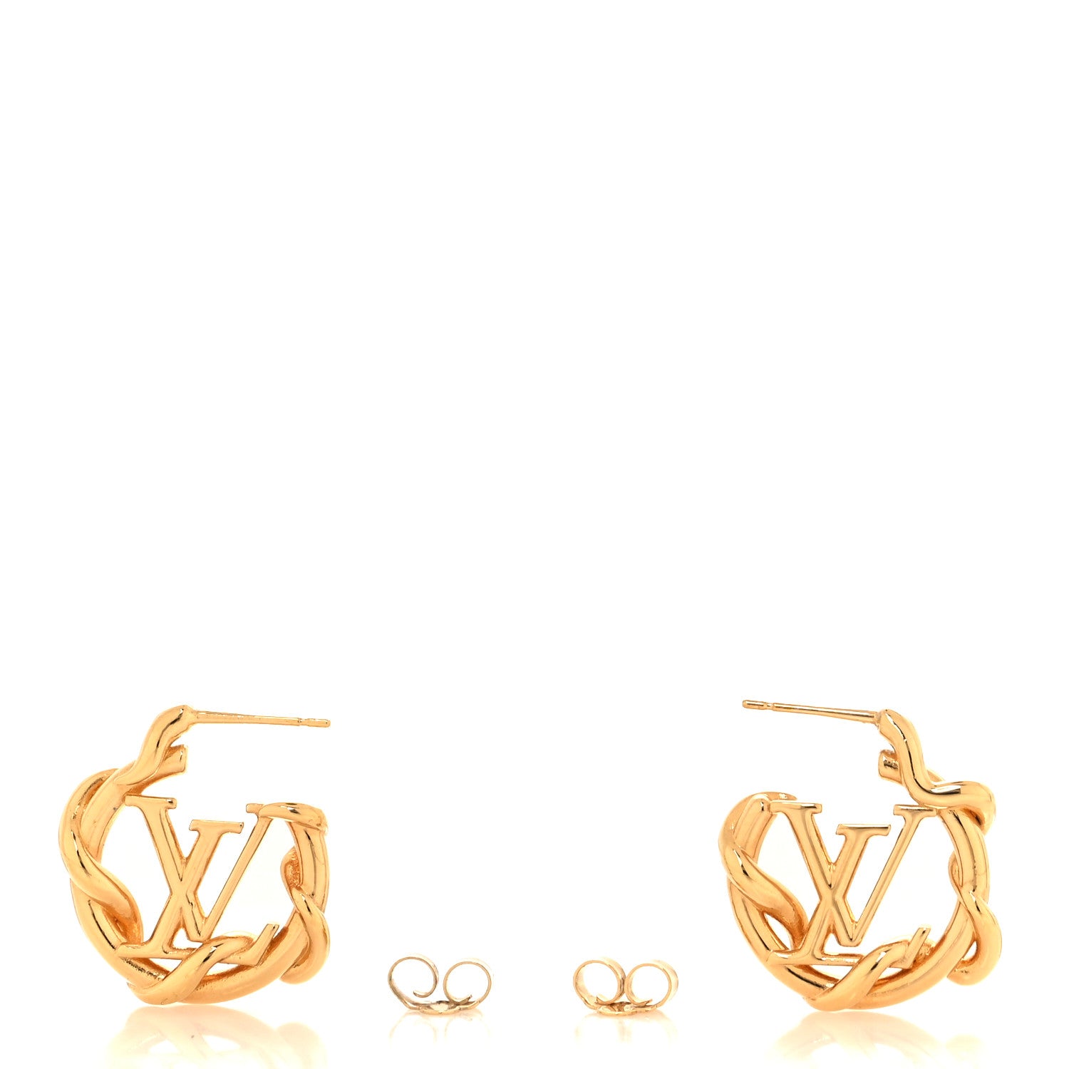 Louis Vuitton Garden Louise Hoop Earrings Gold 3 of 5
