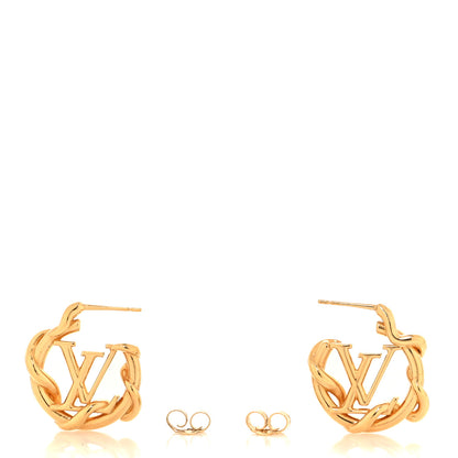 Louis Vuitton Garden Louise Hoop Earrings Gold 3 of 5