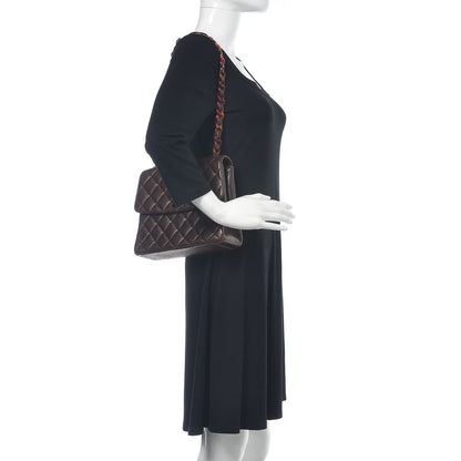 Chanel Lambskin Tortoise Square Chain Flap Brown 2 of 21