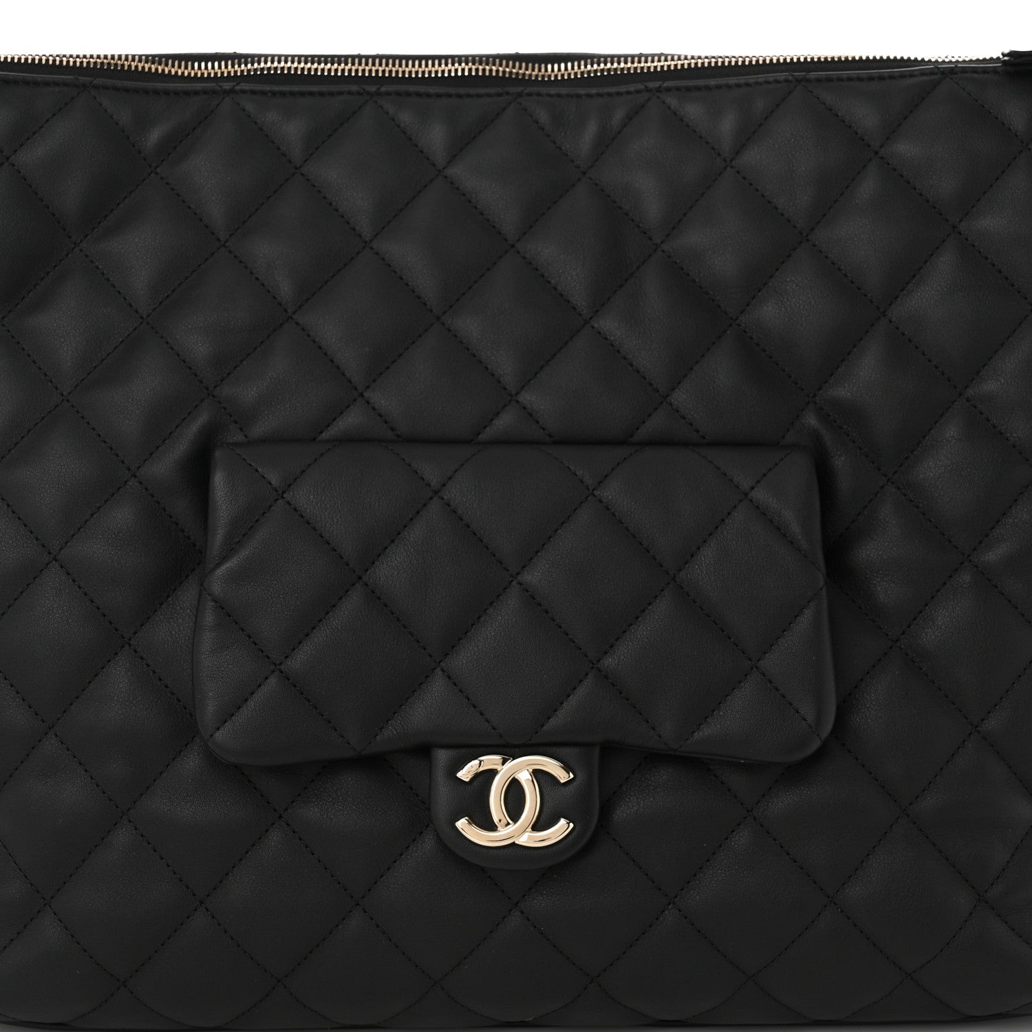Chanel Calfskin Quilted Large Coco Mellow Hobo Black 8 of 10