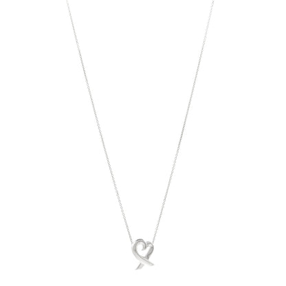 Tiffany Sterling Silver Small Paloma Picasso Loving Heart Pendant Necklace 1 of 5