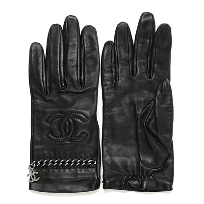 Chanel Lambskin Chain CC Glove 7 Black 1 of 5