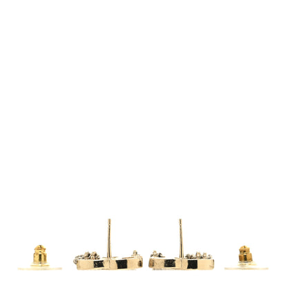 Chanel Crystal Chain CC Earrings Gold 3 of 5