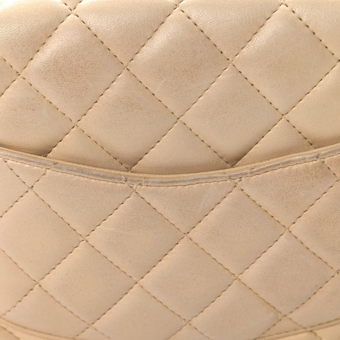 Lambskin Quilted Mini Square Flap Beige
