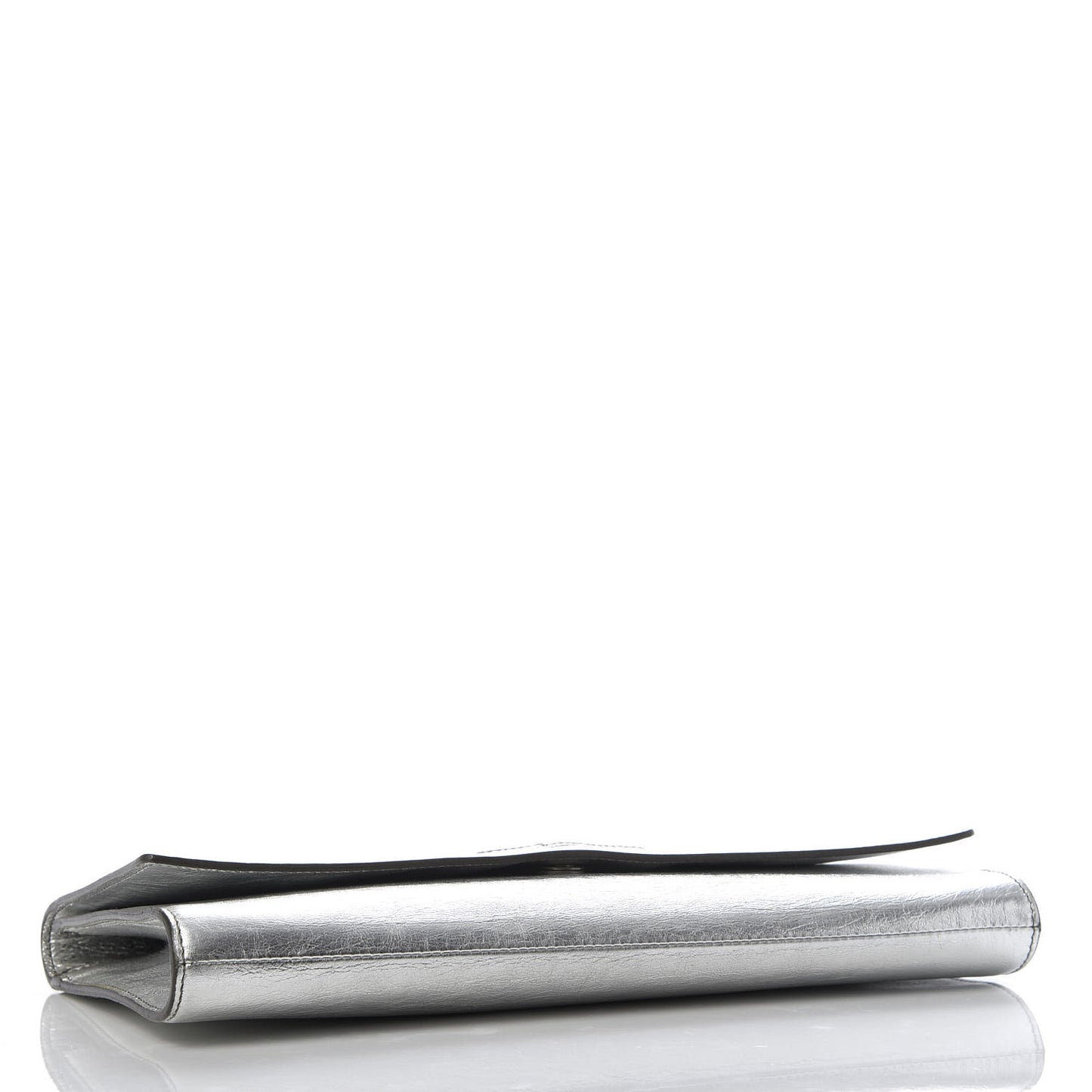 Metallic Calfskin Monogram Large Belle De Jour Clutch Silver