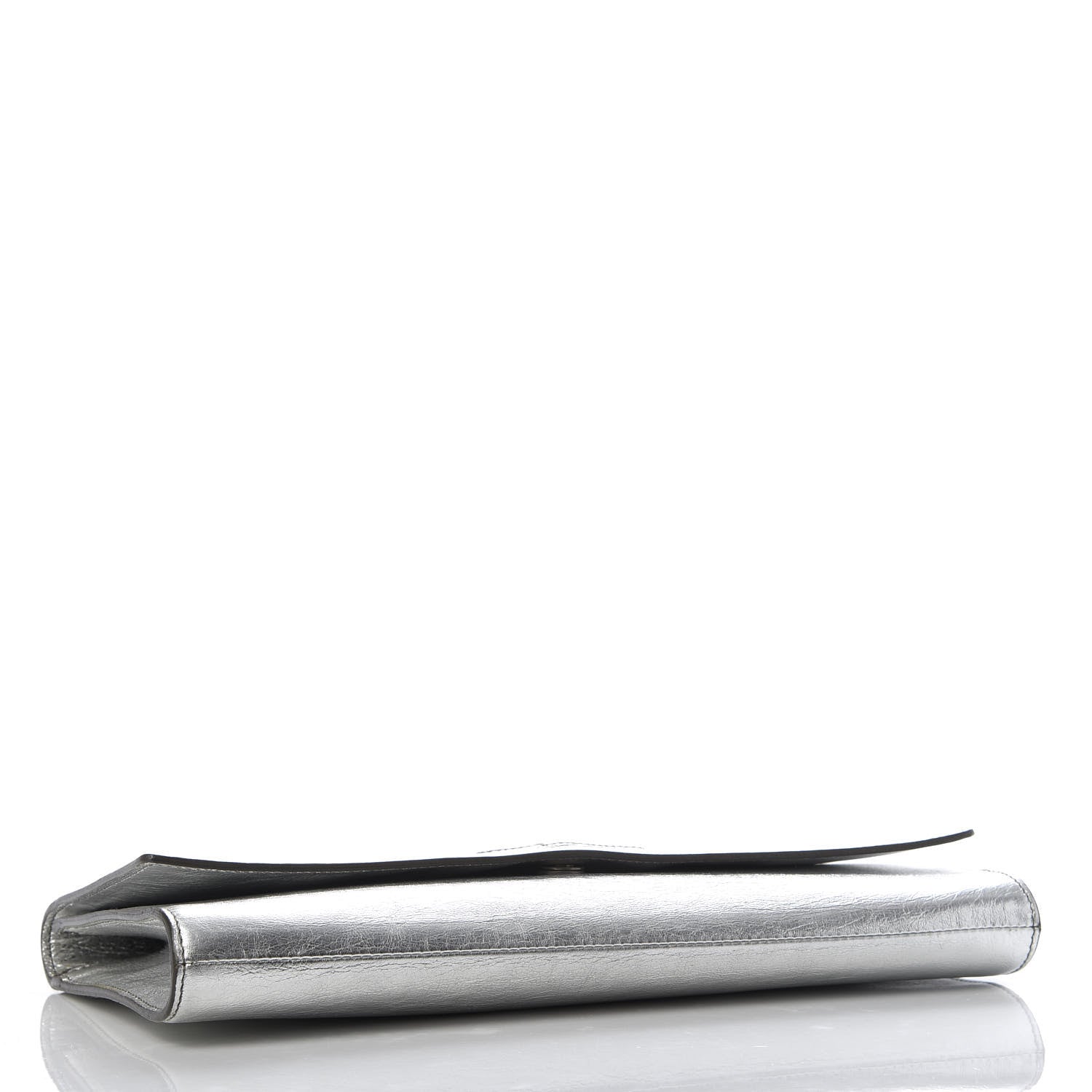 Saint Laurent Metallic Calfskin Monogram Large Belle De Jour Clutch Silver 4 of 8