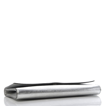 Saint Laurent Metallic Calfskin Monogram Large Belle De Jour Clutch Silver 4 of 8