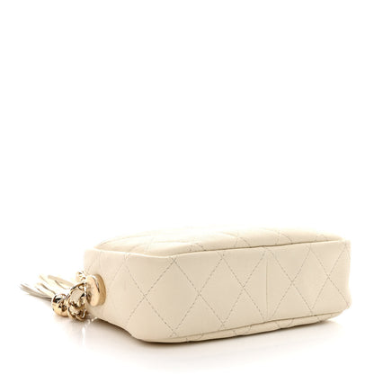 Chanel Caviar Quilted Mini Coco Tassel Camera Case White 4 of 11