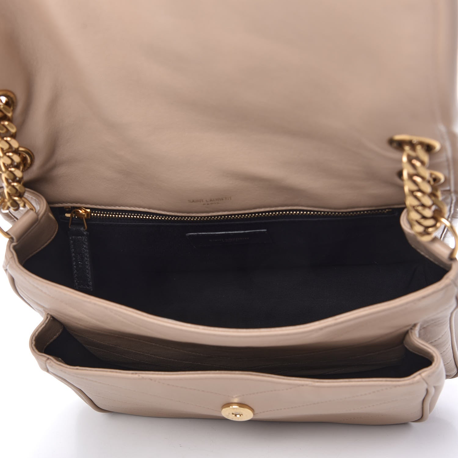 Saint Laurent Lambskin Matelasse Monogram Medium Niki Chain Satchel Dark Beige 5 of 10