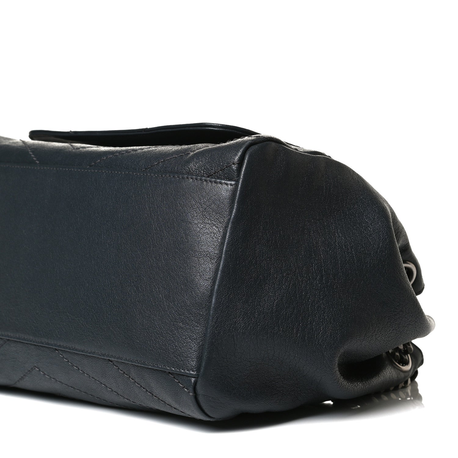 Saint Laurent Vintage Lambskin Chevron Monogram Medium Nolita Dark Smog 9 of 13