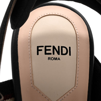 Fendi Technical Mesh FF Colibri 55mm Slingback Pumps 36 Tobacco Moro 7 of 15