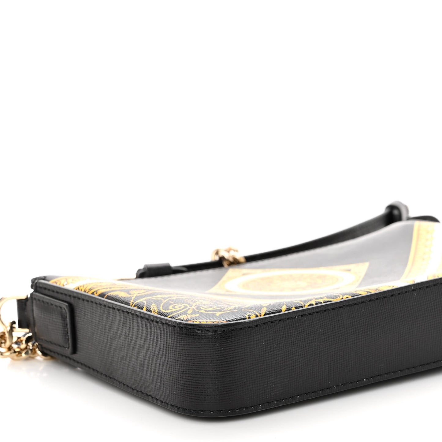 Saffiano Baroque Print La Medusa Crossbody Black