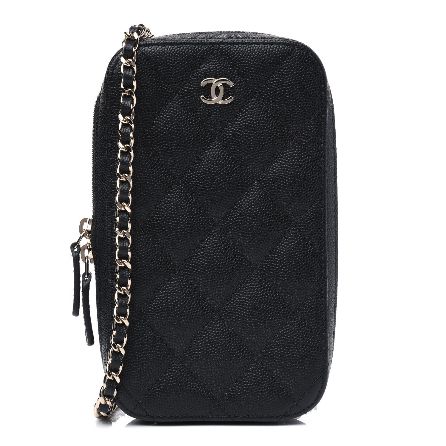 Chanel Caviar Quilted Zip Phone Case Black 1 of 4
