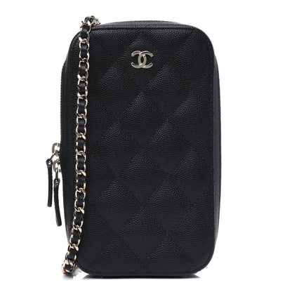 Chanel Caviar Quilted Zip Phone Case Black 1 of 4