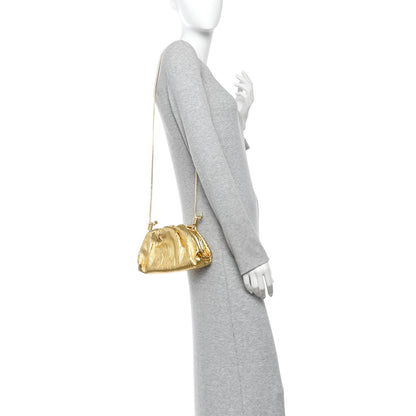 Bottega Veneta Metallic Bark Calfskin The Mini Pouch Gold 2 of 10