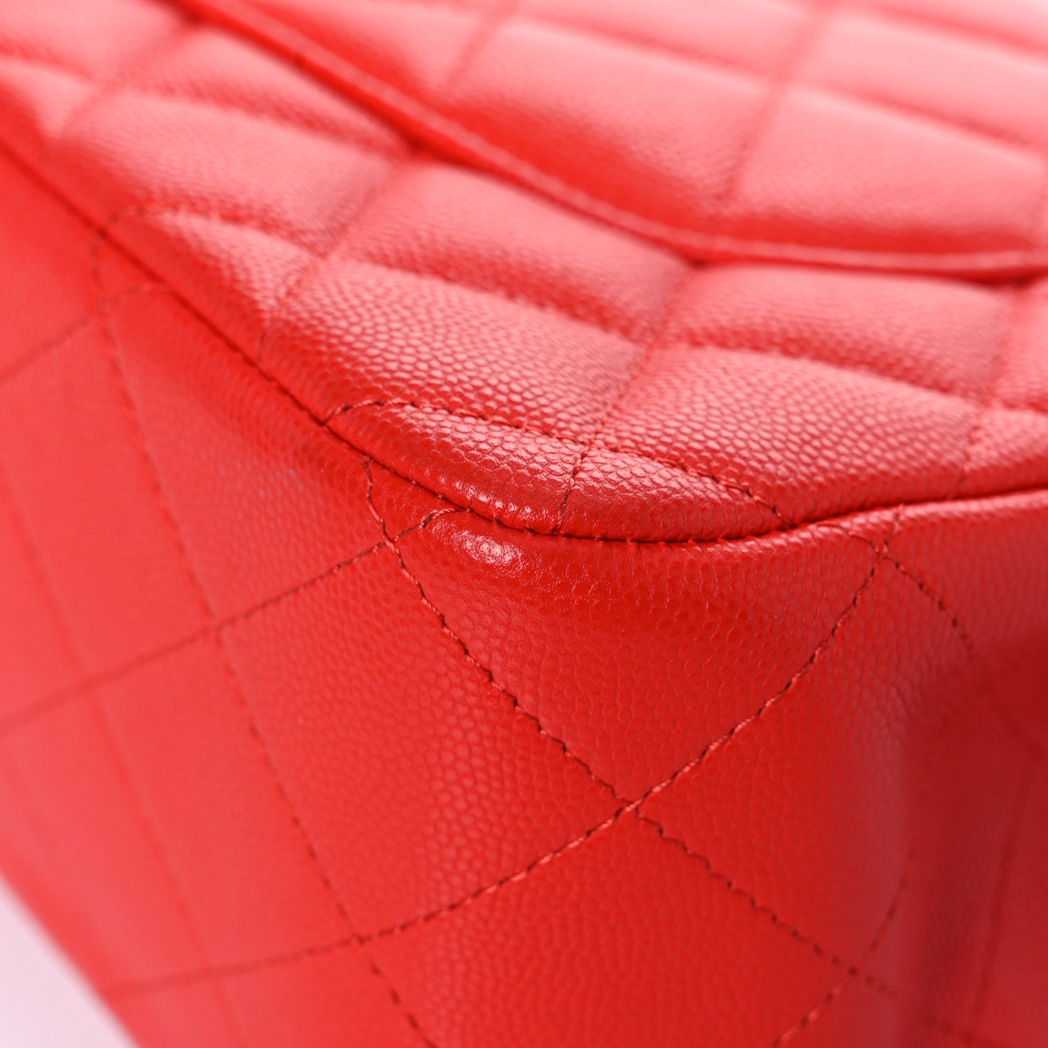Chanel Caviar Quilted Jumbo Double Flap Red 11 of 15