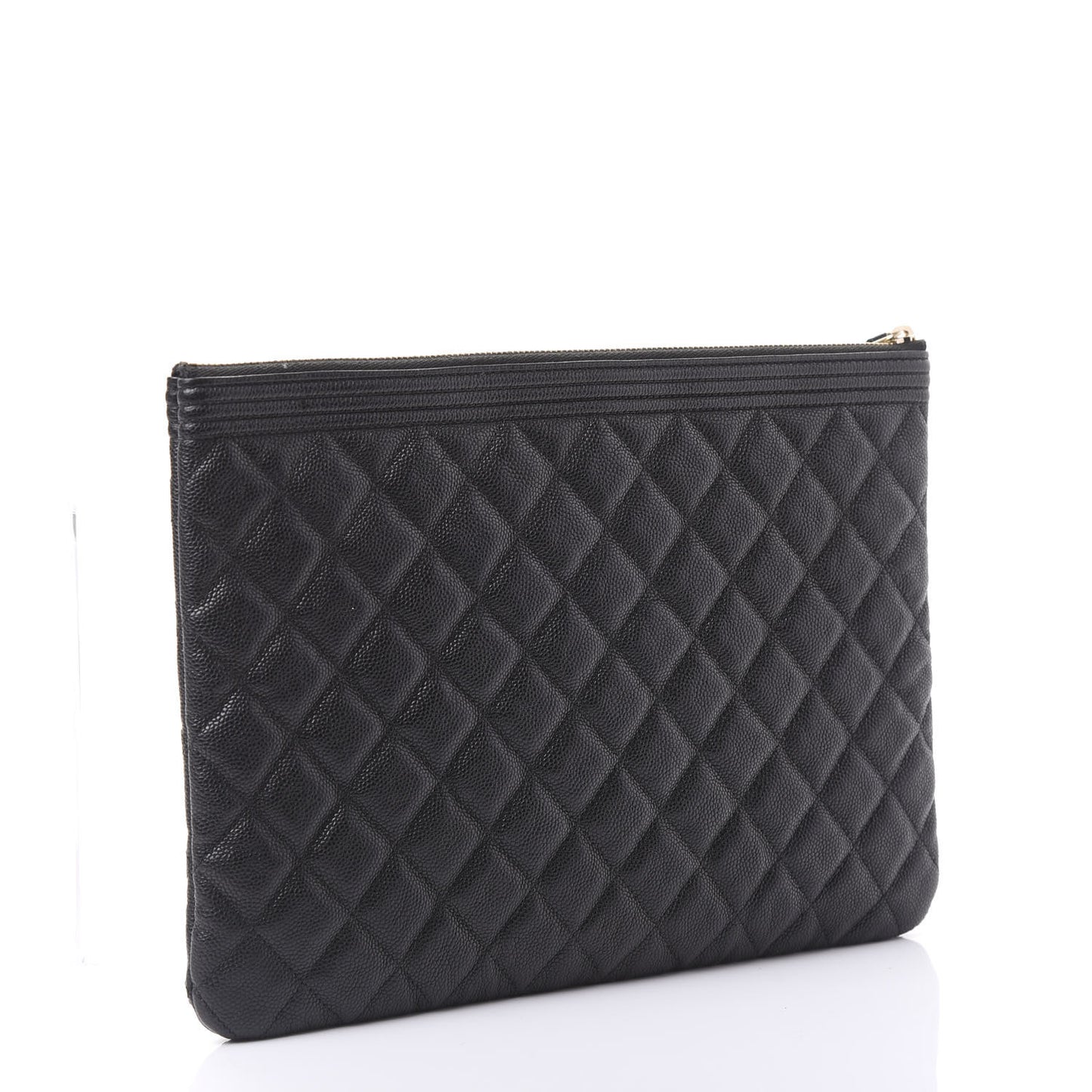 Caviar Quilted Medium Boy Cosmetic Case Black