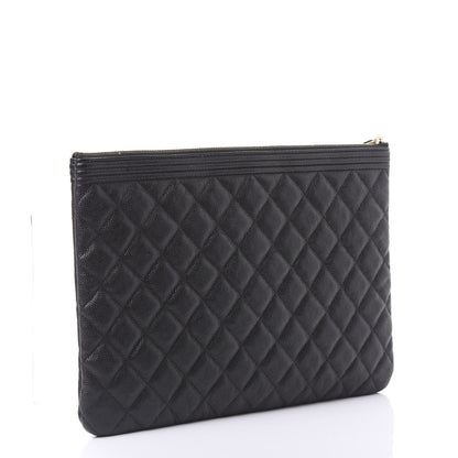 Chanel Caviar Quilted Medium Boy Cosmetic Case Black 2 of 10