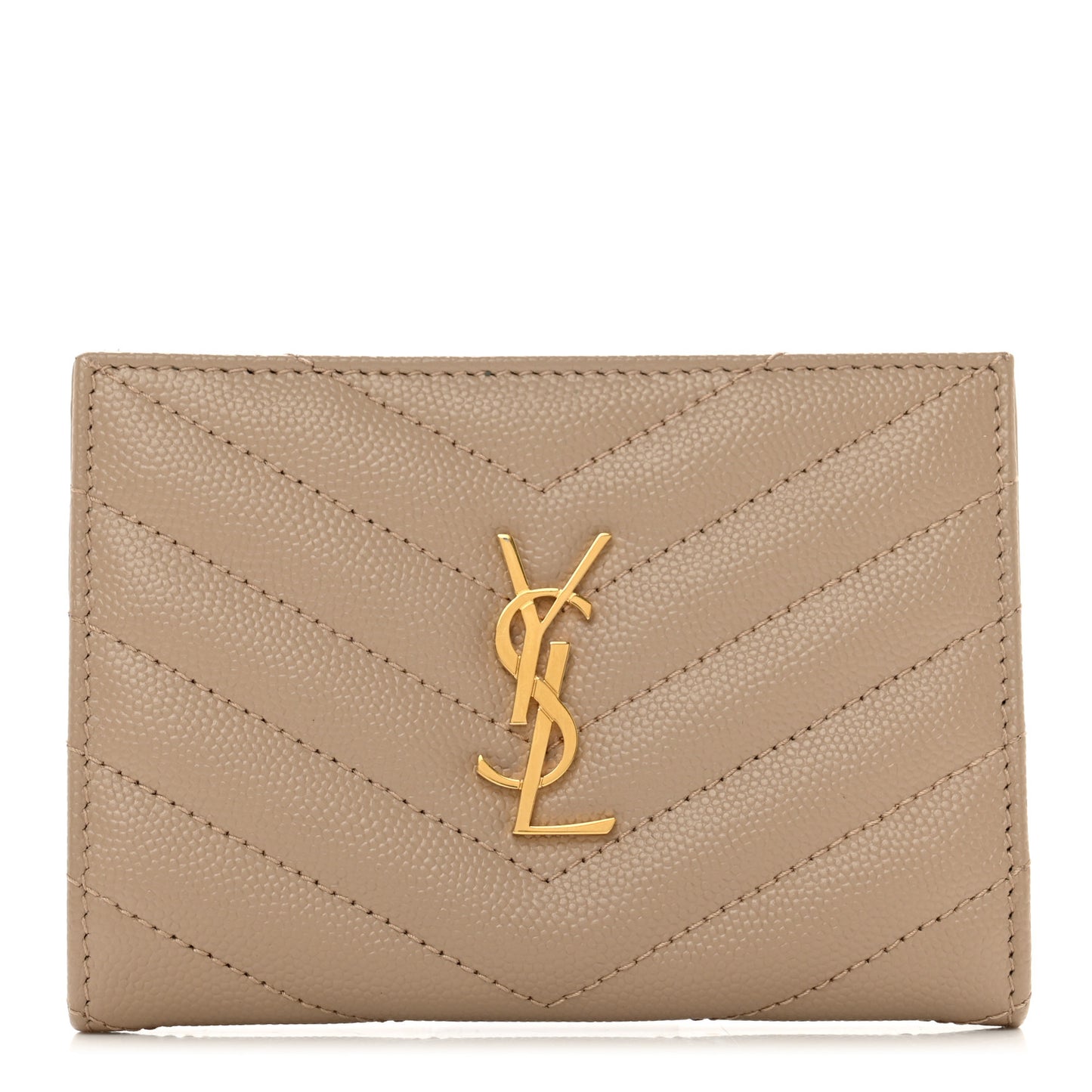 Grain De Poudre Matelasse Chevron Cassandre Fragments Zipperred Bi-Fold Wallet Dark Beige