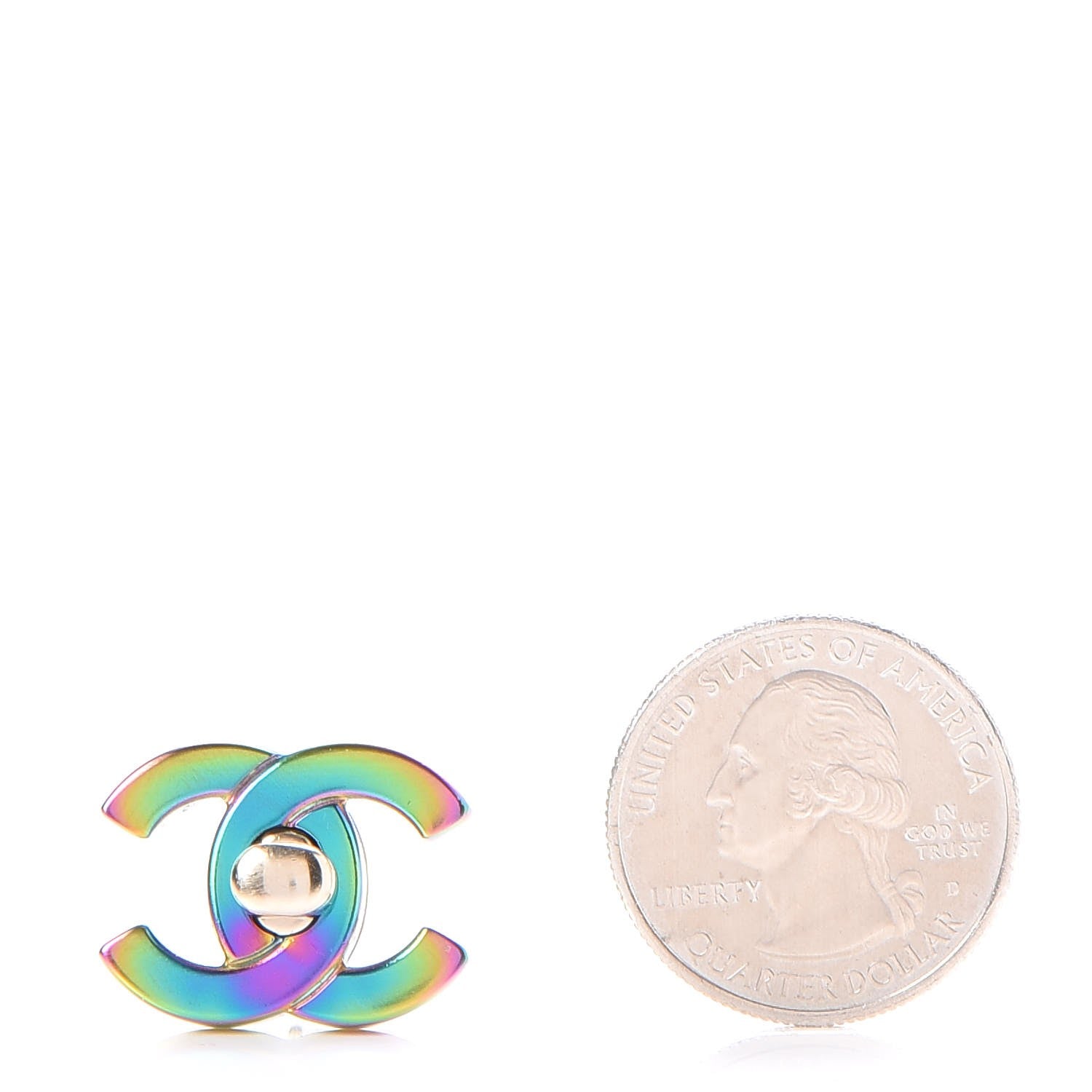 Chanel Metal CC Turnlock Interchangeable Earrings Gold 2 of 7
