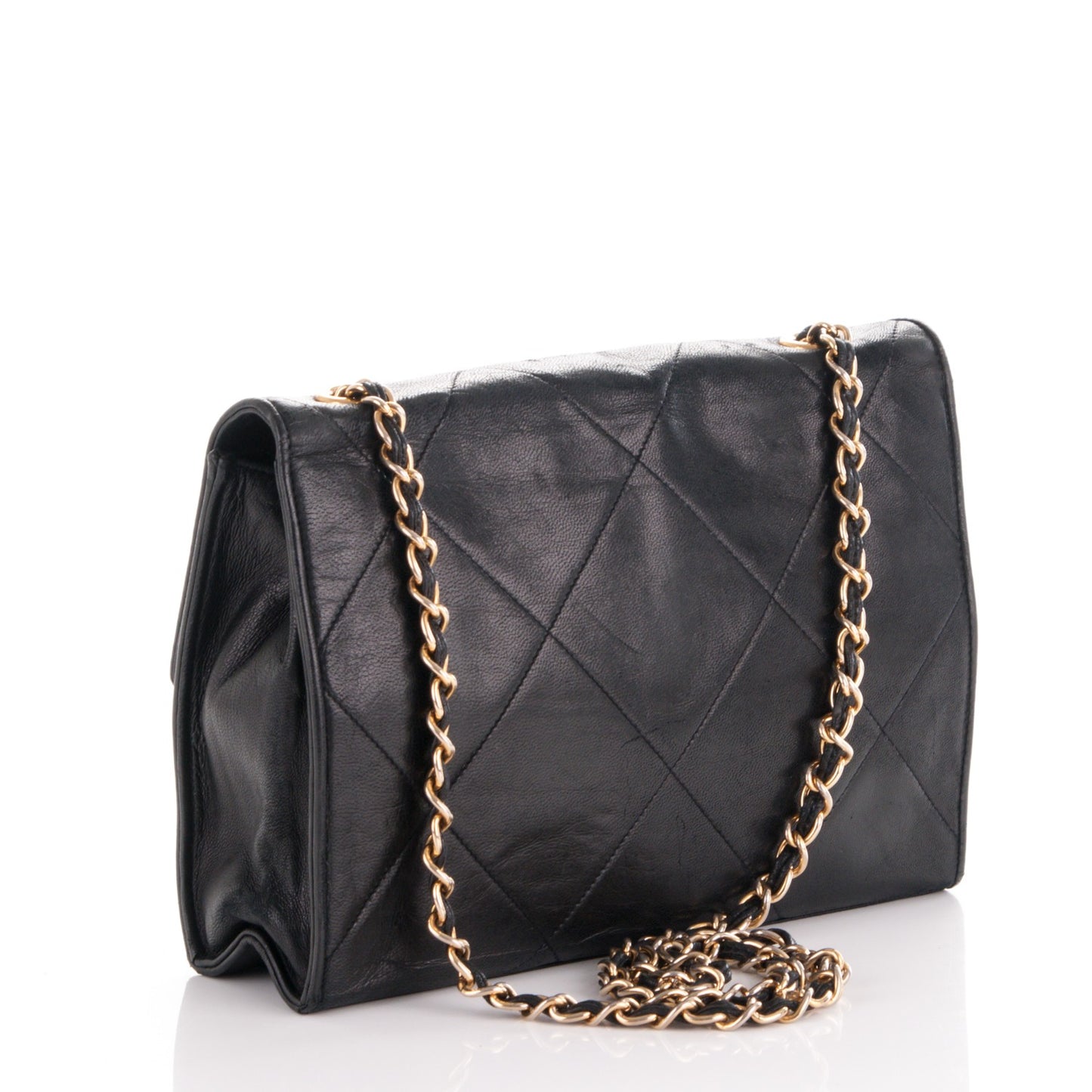 Lambskin Quilted CC Small Single Flap Black