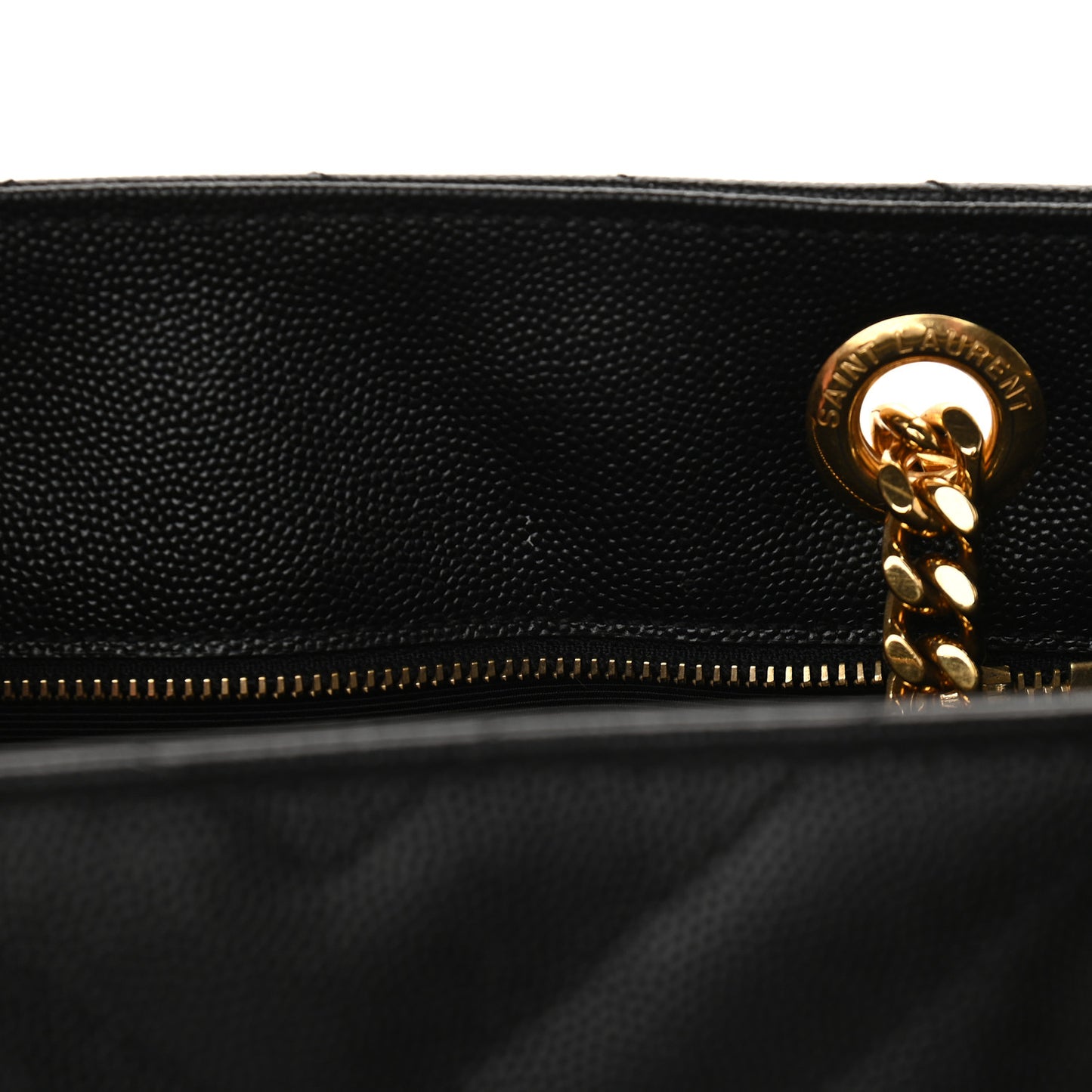Grain De Poudre Matelasse Chevron Monogram Shopping Bag Black