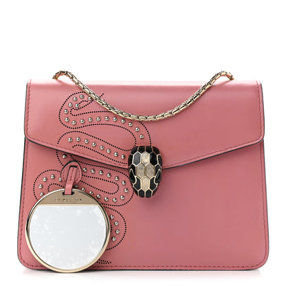 Bulgari Nappa Embellished Serpenti Forever Crossbody Pink 1 of 11