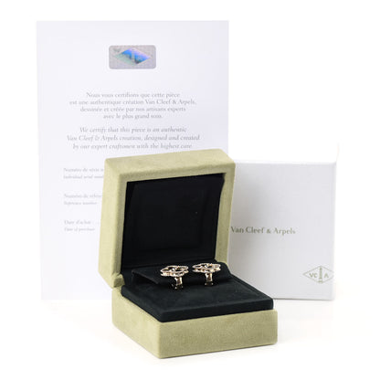 Van Cleef & Arpels 18K Yellow Gold Guilloche Vintage Alhambra Earrings 6 of 6