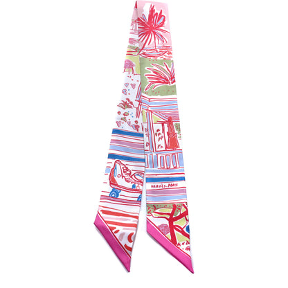 Hermes Silk Rayures D'ete Twilly Rose Bleu Vert 2 of 3