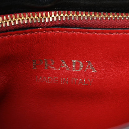 Prada Soft Calfskin Impunture Diagramme Medium Chain Flap Shoulder Bag Black 6 of 9