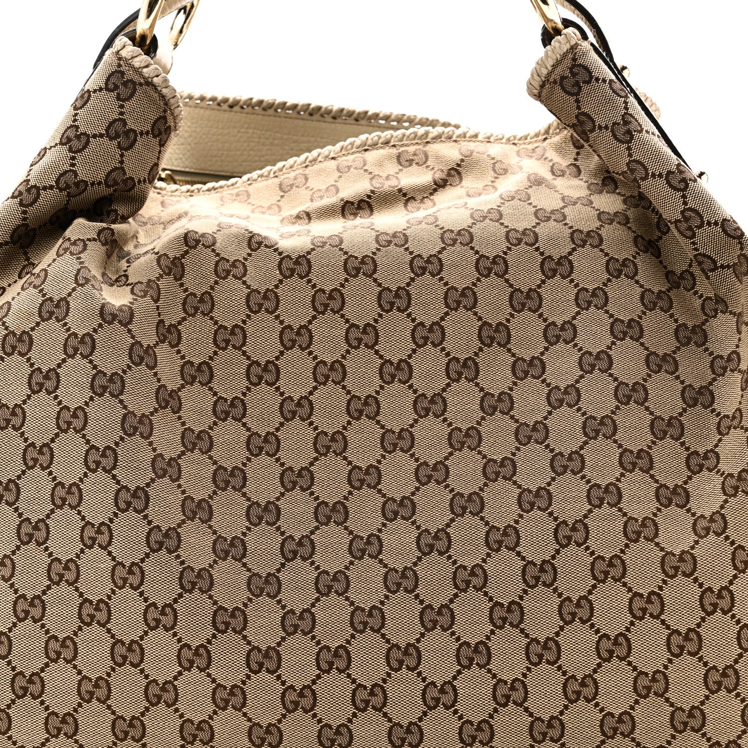 Gucci Monogram Large Horsebit Chain Hobo Off White 8 of 10