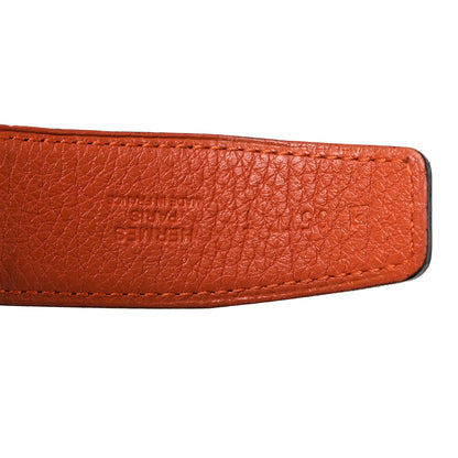 Hermes Box Togo 32mm Strie H Belt 85 34 Chocolate Orange 5 of 10