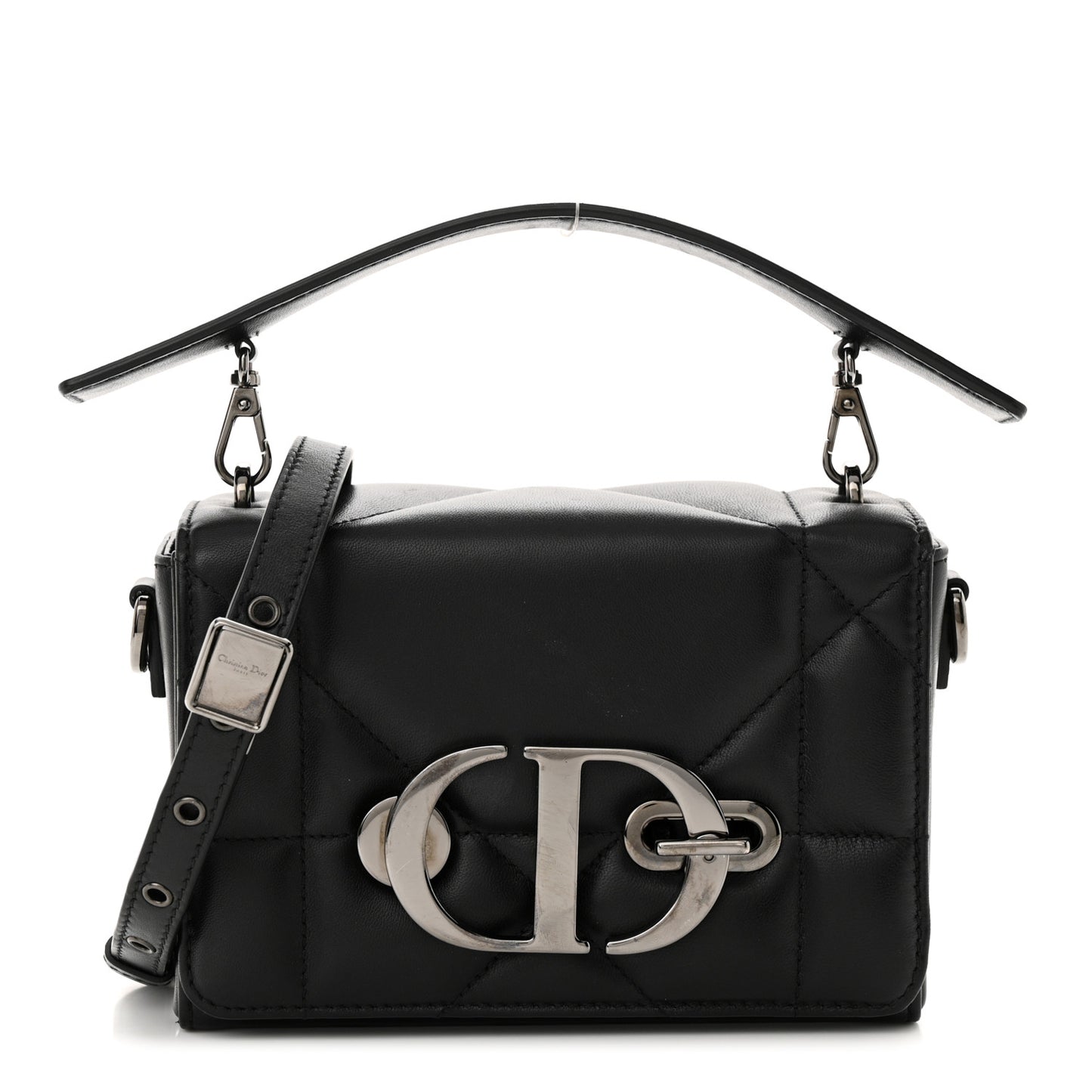 Lambskin Maxi Cannage Small 30 Montaigne Chain Top Handle Bag Black