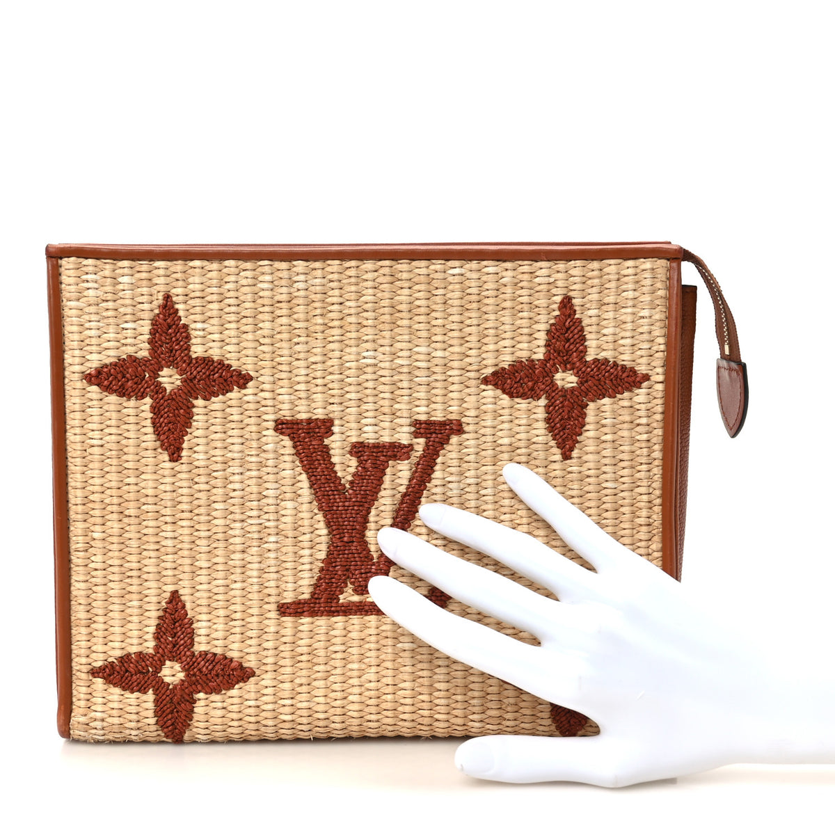 Louis Vuitton Raffia Monogram Giant Toiletry Pouch 26 Tan 2 of 9