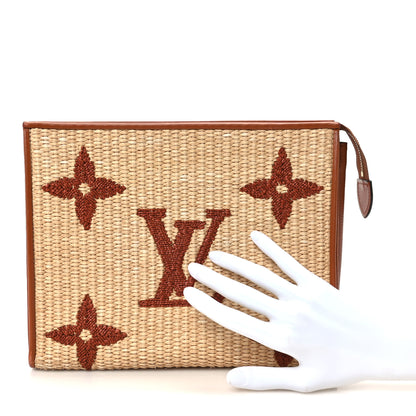 Louis Vuitton Raffia Monogram Giant Toiletry Pouch 26 Tan 2 of 9