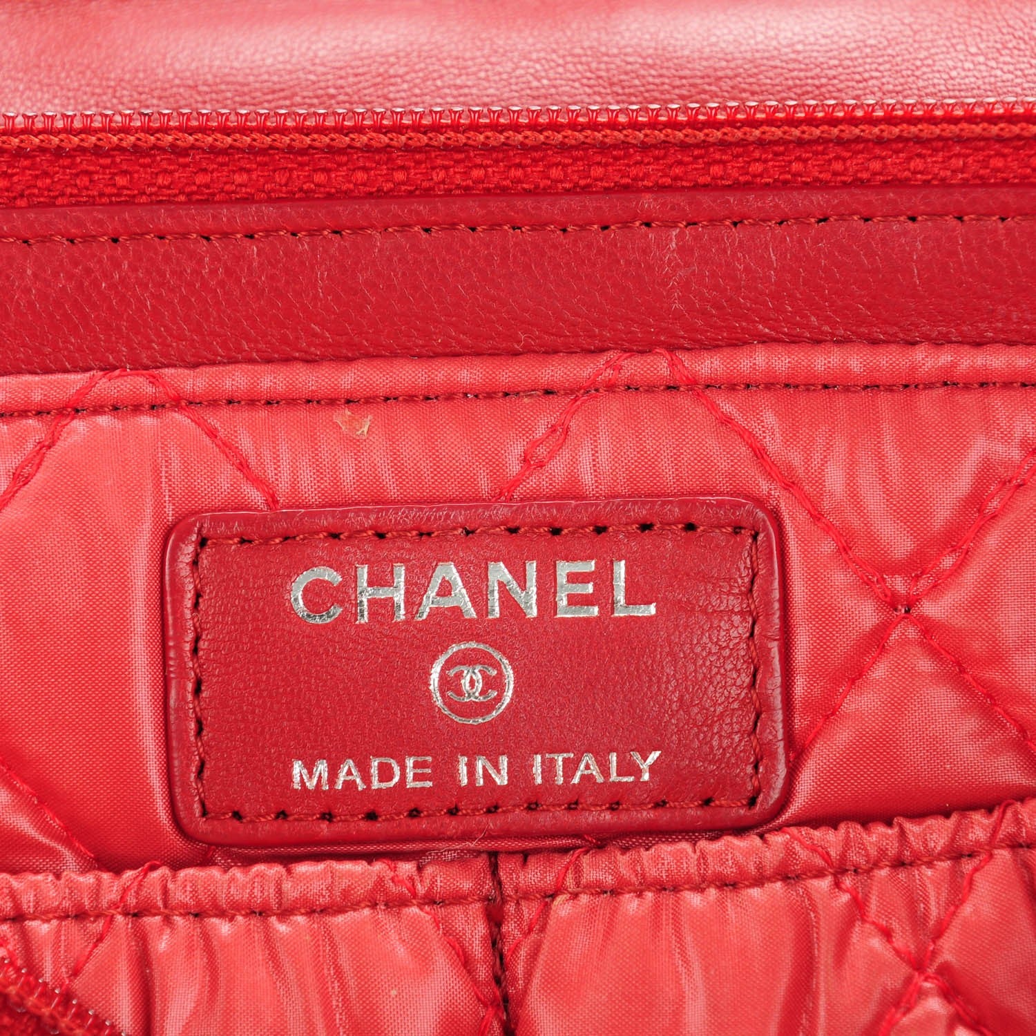 Chanel Lambskin Quilted Flap Cosmetic Case Red 7 of 8