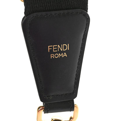 Fendi Jacquard Ribbon Vitello King FF Bi-Color Intreccio Adjustable Strap You Black White 3 of 4