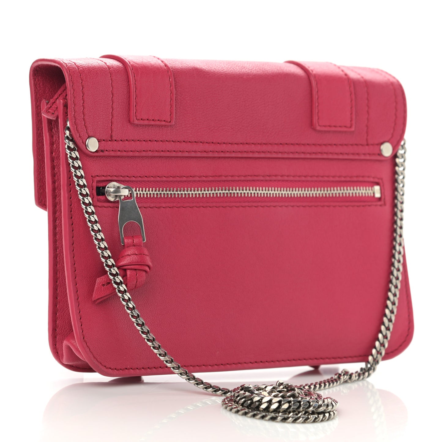 Lambskin PS1 Large Chain Wallet Raspberry