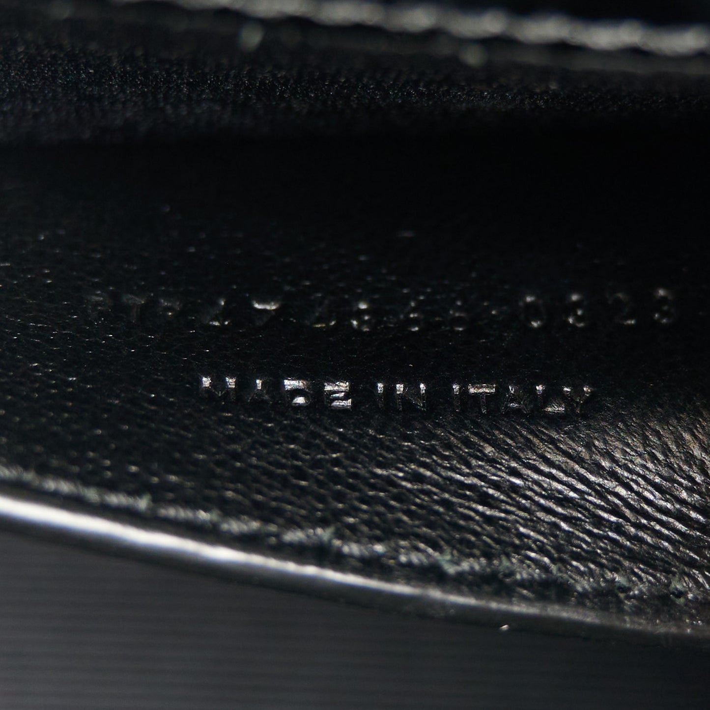 Calfskin Crocodile Embossed Small Classic Monogram Kate Tassel Satchel Black