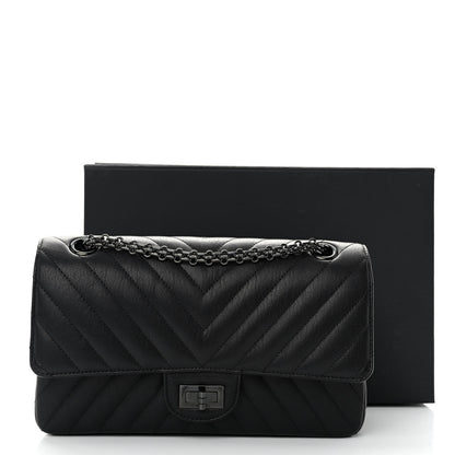 Chanel Sheepskin Chevron Quilted 2.55 Reissue 225 Double Flap So Black 13 of 13
