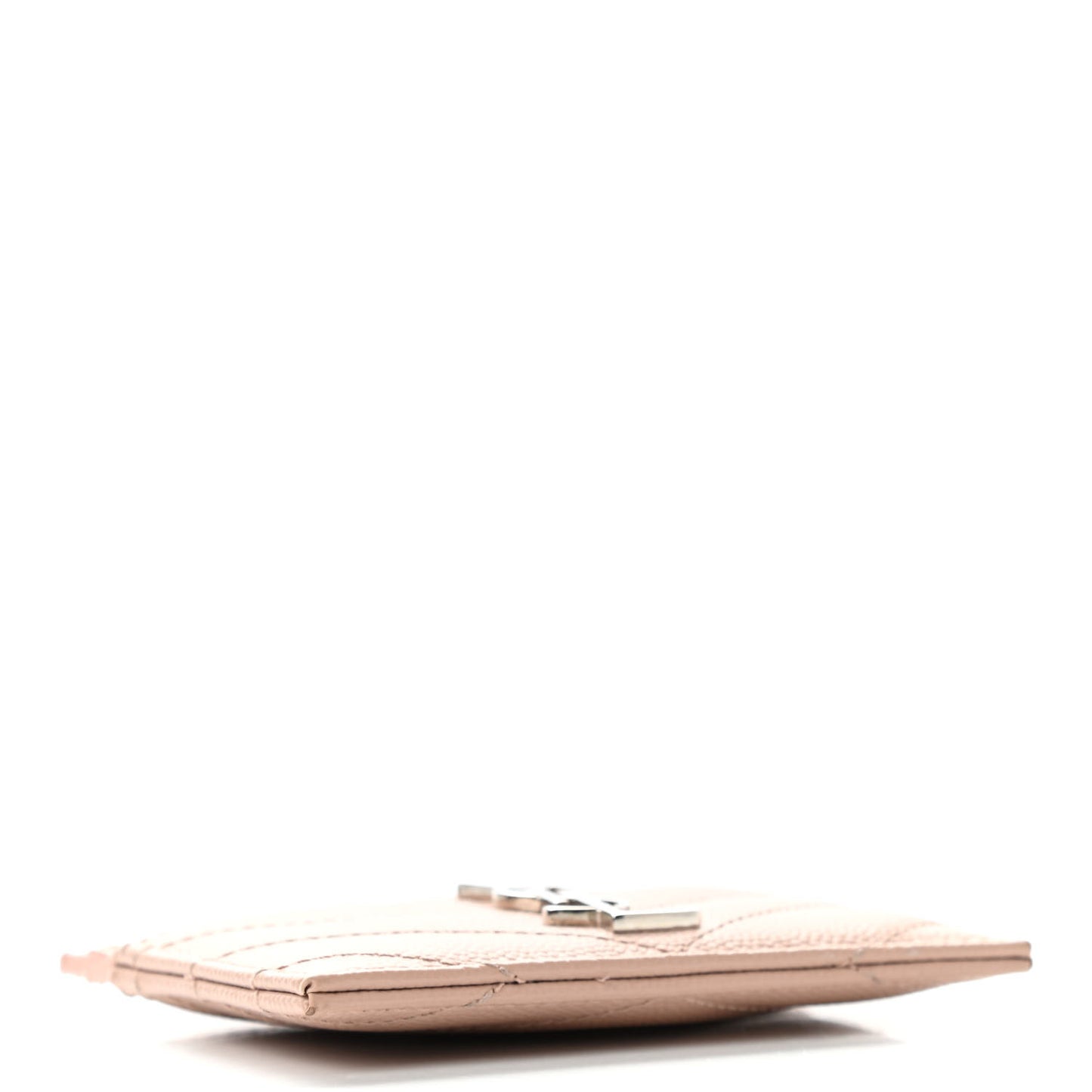 Grain De Poudre Matelasse Chevron Monogram Credit Card Case Pale Pink